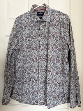 Daniel Hechter Paisley Button-Down Shirt in Blue and Brown